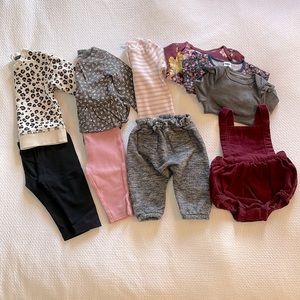 🆕 Bundle of Baby Girl Fall Matching Outfits Size 3-6 Months